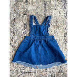 Zara Toddler Girls Denim Pinafore Dress Sz 12-18 m